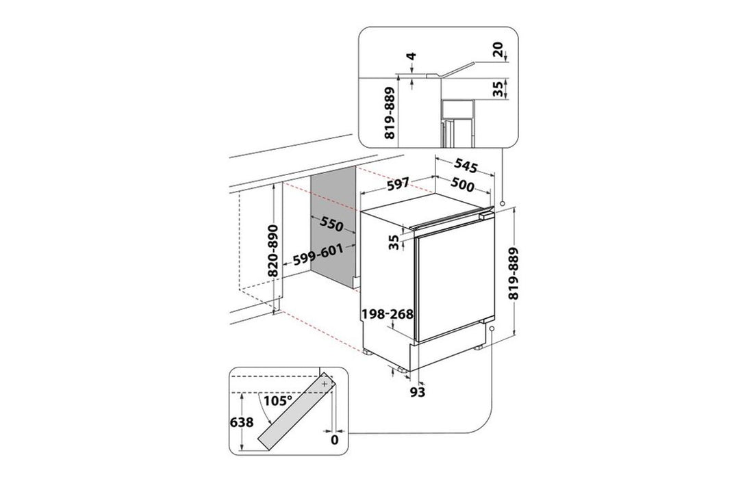 Hotpoint HBUF011.UK B/I Under Counter Fridge w/Ice Box