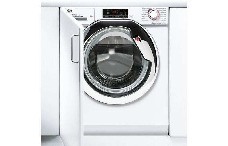 Hoover H300 HBWS 58D1ACE-80 B/I 8kg 1500rpm Washing Machine - White w/Chrome Door