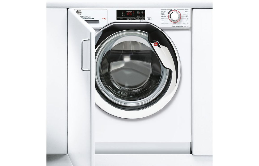 Hoover H300 HBWS 58D1ACE-80 B/I 8kg 1500rpm Washing Machine - White w/Chrome Door