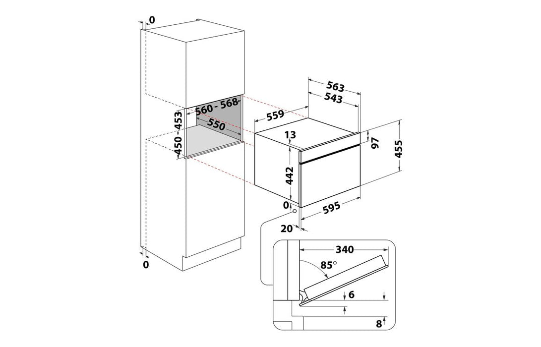 Hotpoint HCW7O7HTSBUK B/I 950W Combination Microwave