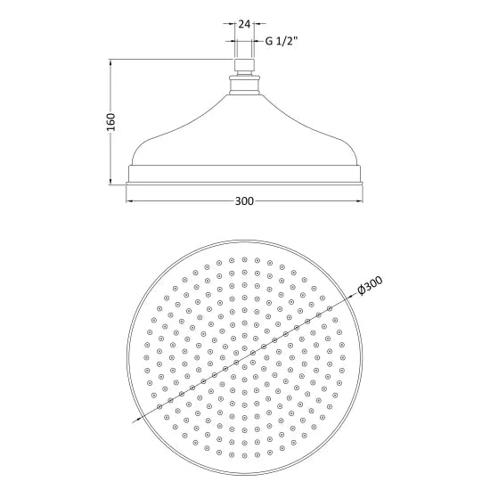 Chrome Fixed Shower Head