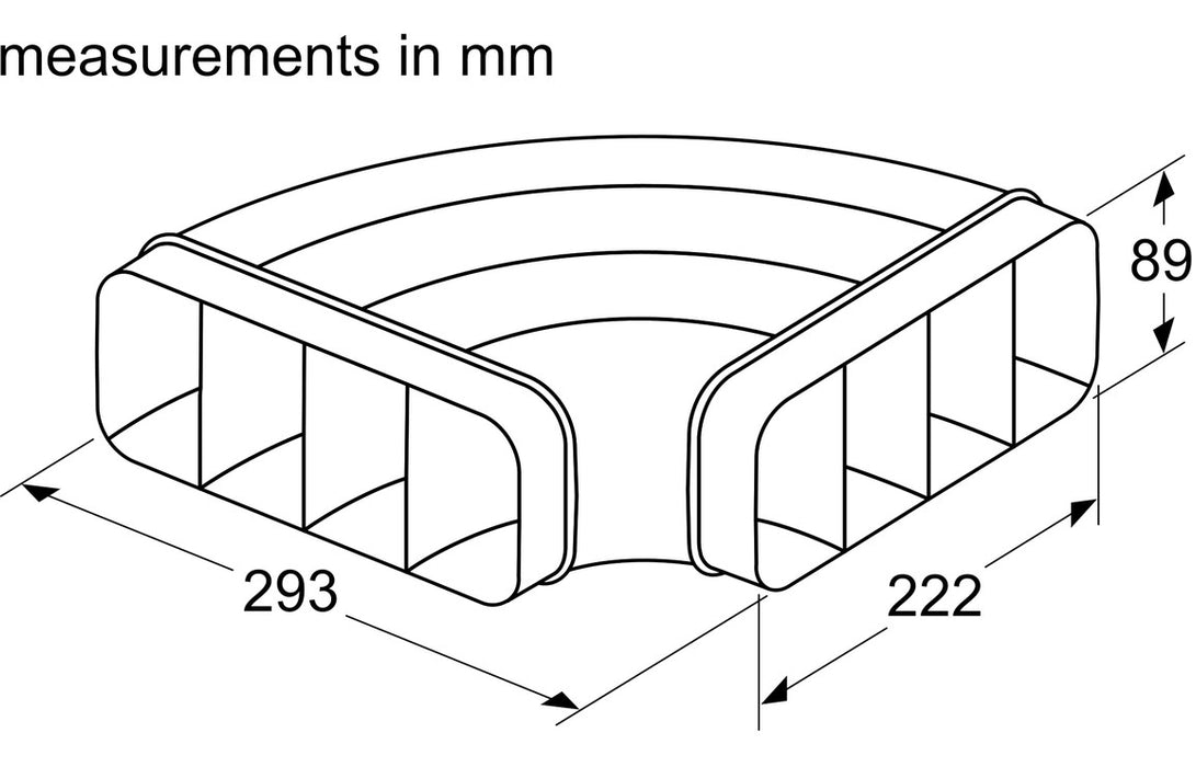 Bosch HEZ9VDSB1 Flat Horizontal 90° Bend - Black