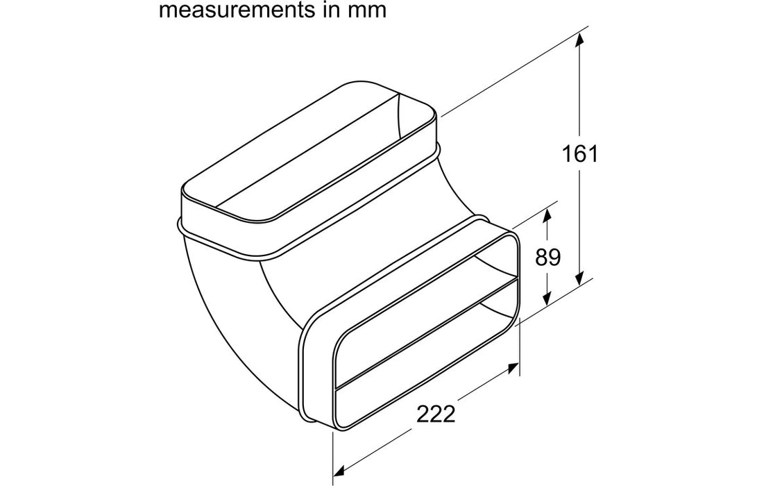 Bosch HEZ9VDSB2 Flat Vertical 90° Bend - Black (Large)