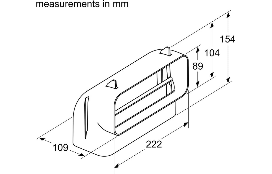 Bosch HEZ9VDSB3 Flat Vertical 90° Bend - Black (Medium)