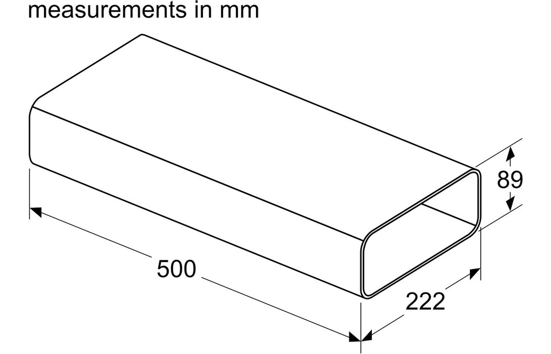 Bosch HEZ9VDSM1 50cm Flat Ducting - Black