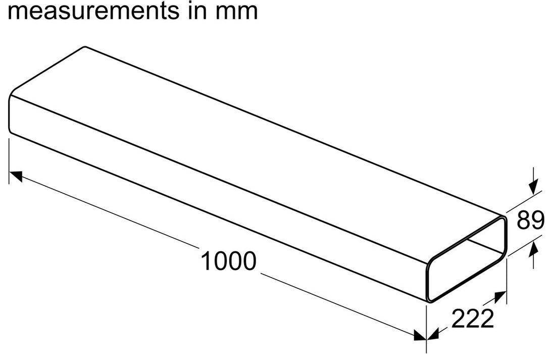 Bosch HEZ9VDSM2 100cm Flat Ducting - Black