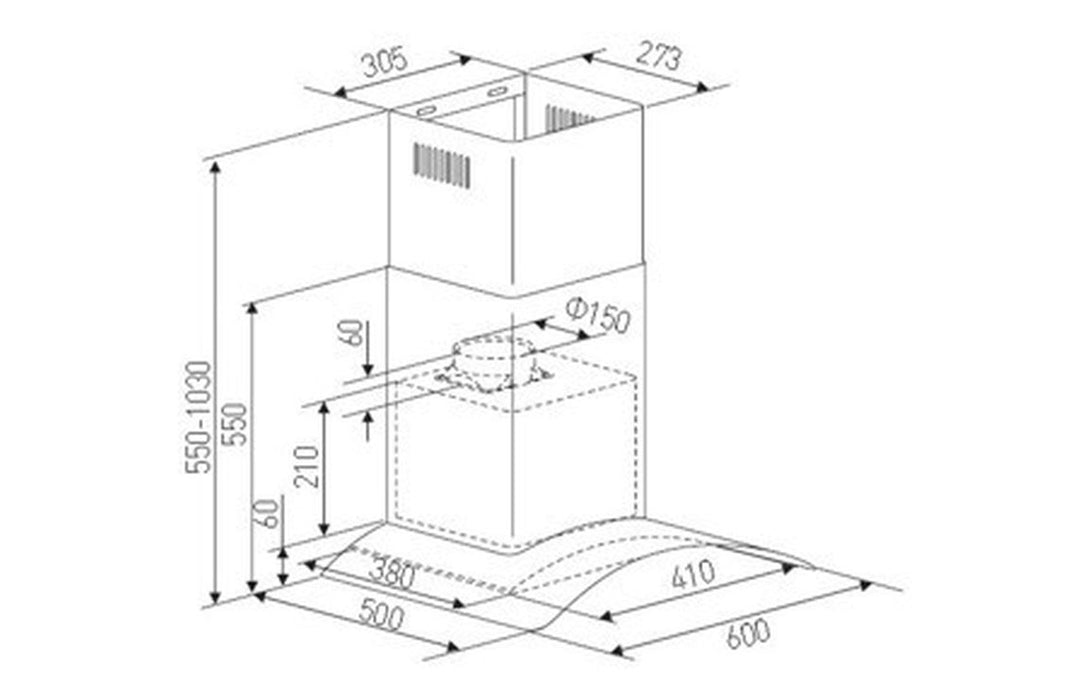 Hoover H300 HGM600X/1 60cm Chimney Hood - St/Steel & Glass