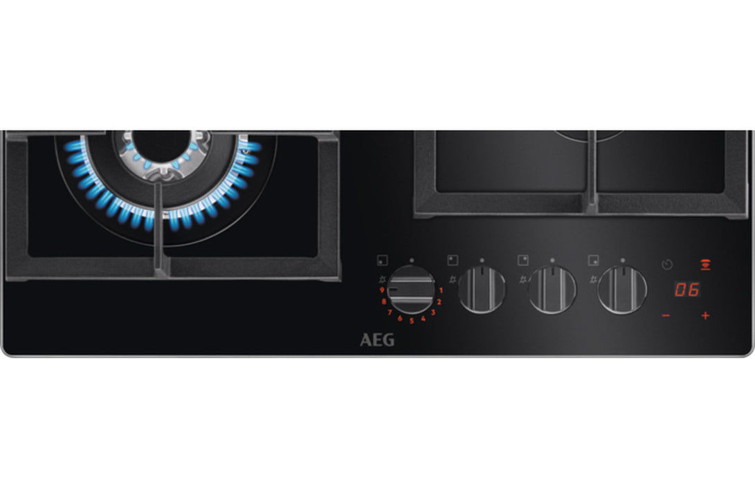 AEG HKB64450NB 60cm Gas on Glass Hob - Black