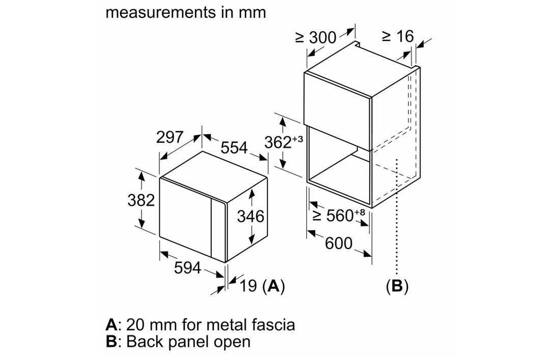Neff N50 HLAWD23G0B B/I 800W Microwave - Graphite Grey