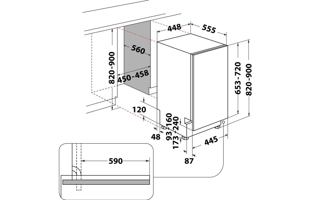 Hotpoint HP4ID11CS80UK F/I 11 Place Slim Dishwasher