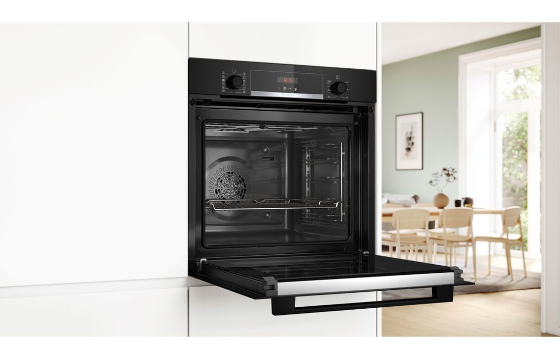 Bosch Series 4 HQA574BB3B Single Pyrolytic Oven w/Added Steam - Black