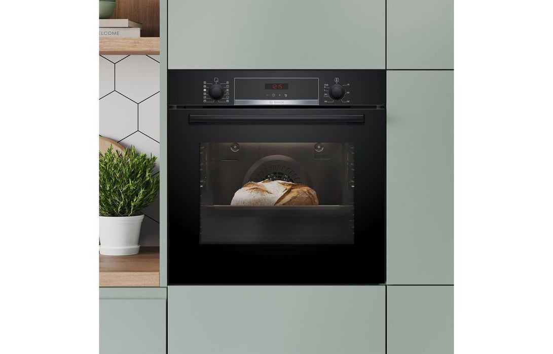 Bosch Series 4 HQA574BB3B Single Pyrolytic Oven w/Added Steam - Black
