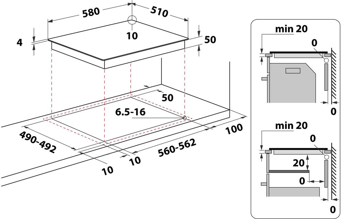 Hotpoint HR 620 R H 60cm Ceramic Hob - Black