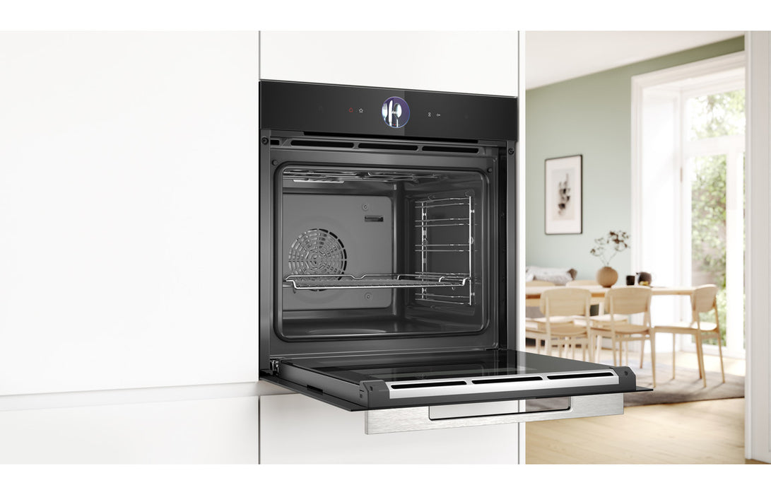 Bosch Series 8 HSG7364B1B Single Electric Oven w/Steam - Black