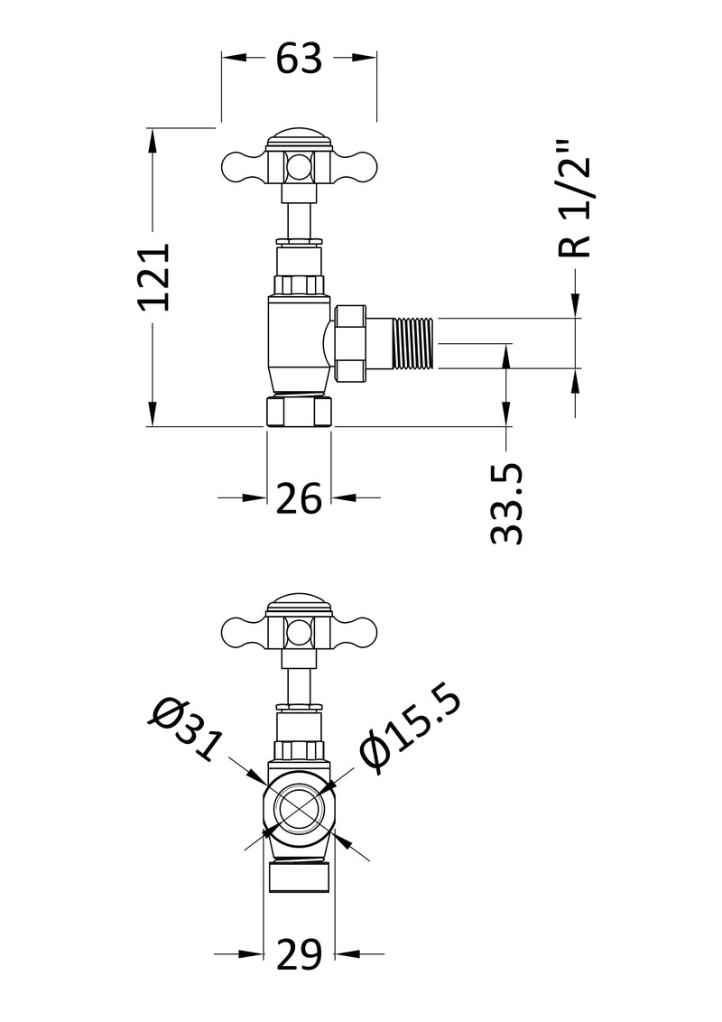 Chrome Angled Radiator Valve Pack (Pairs)