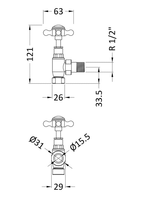 Chrome Angled Radiator Valve Pack (Pairs)