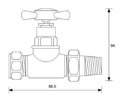 Chrome Crosshead Straight Radiator Valve Pack (Pairs)