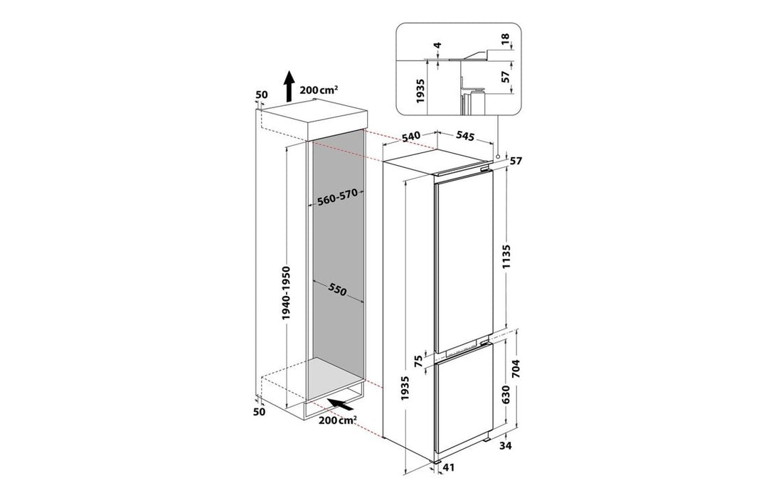 Hotpoint HTC20 T322 UK B/I Total NoFrost 70/30 Fridge Freezer