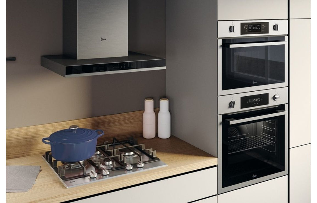 Hoover HTS6CBH3X 60cm Island Hood - Black & St/Steel