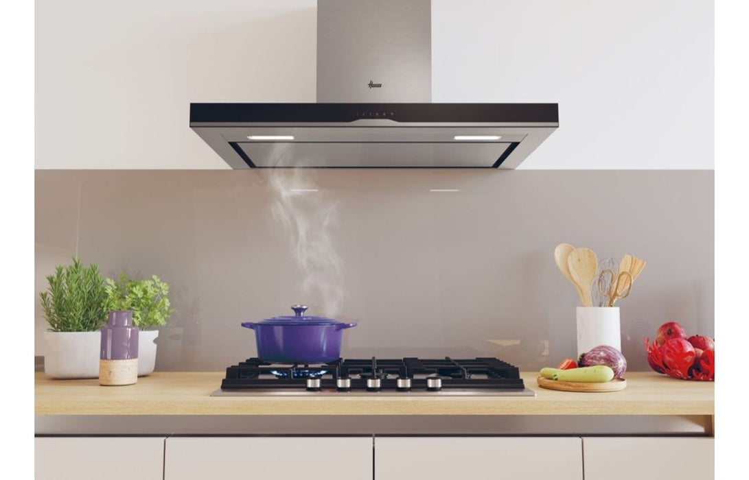 Hoover HTS9CBH5XWIFI 90cm Island Hood - Black & St/Steel