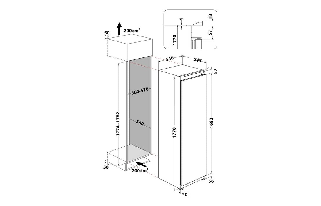 Hotpoint HTSD18F013H1 B/I Frost Free Tall Freezer