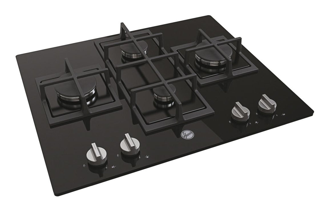 Hoover H300 HVG6DK3B 60cm Gas on Glass Hob - Black Glass