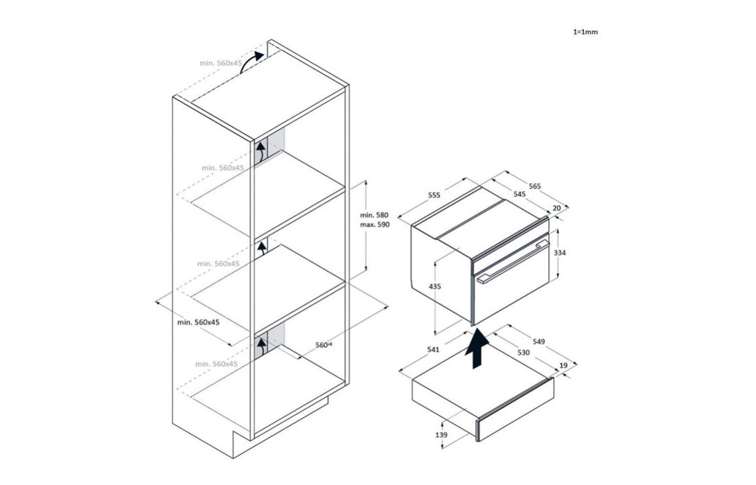 Haier HWD14ID6E 14cm Warming Drawer - Black