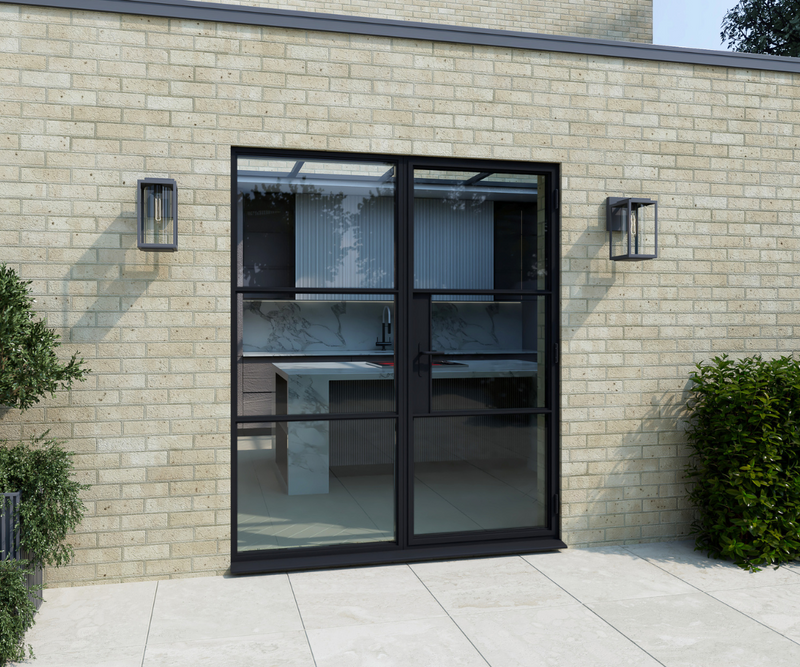1200mm - Black Heritage Aluminium French Doors