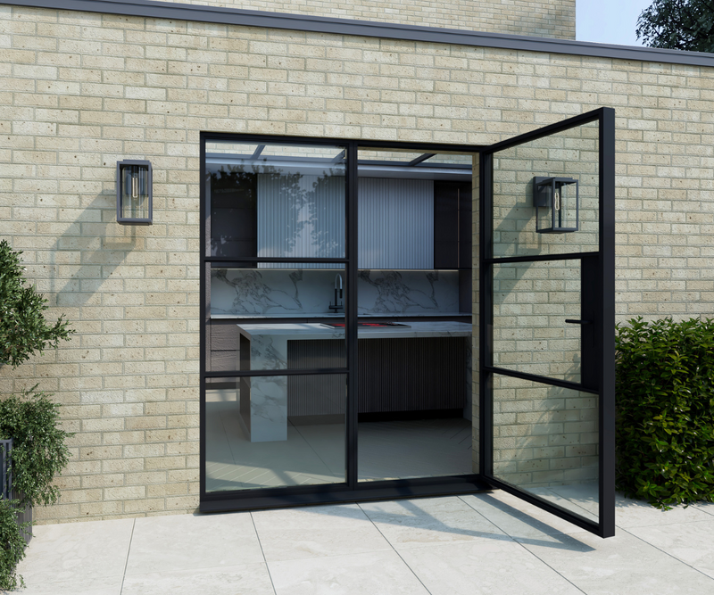 1200mm - Black Heritage Aluminium French Doors