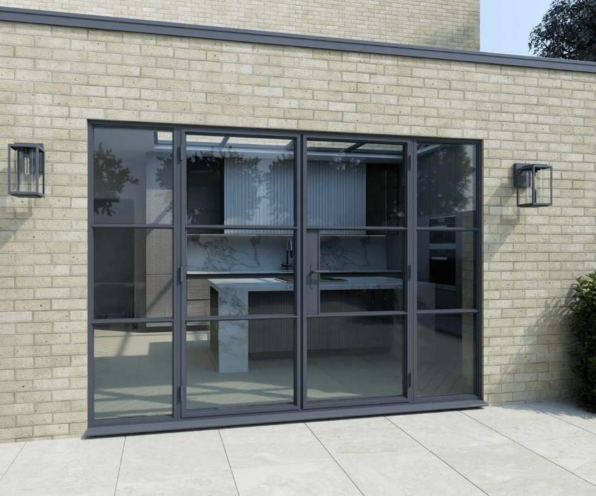 2400mm Anthracite Grey Aluminium Heritage French Door set