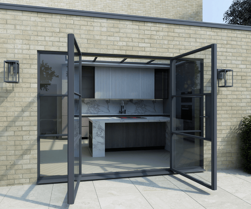 2400mm Anthracite Grey Aluminium Heritage French Door set