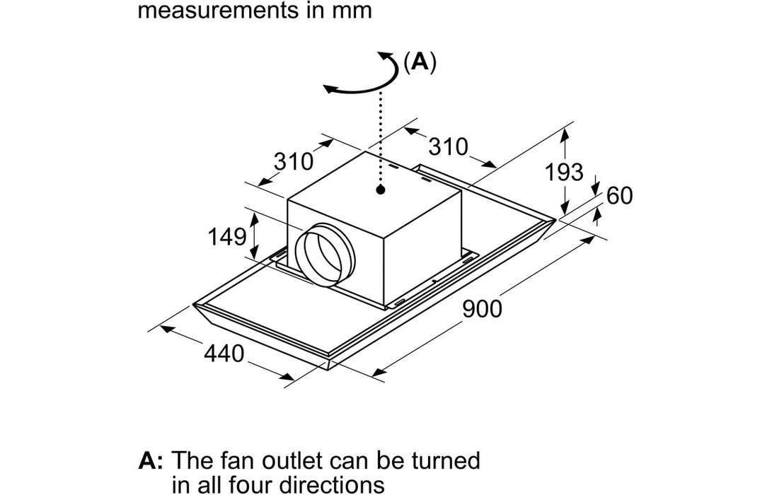 Neff I95CAP6N1B 90cm Ceiling Hood - St/Steel