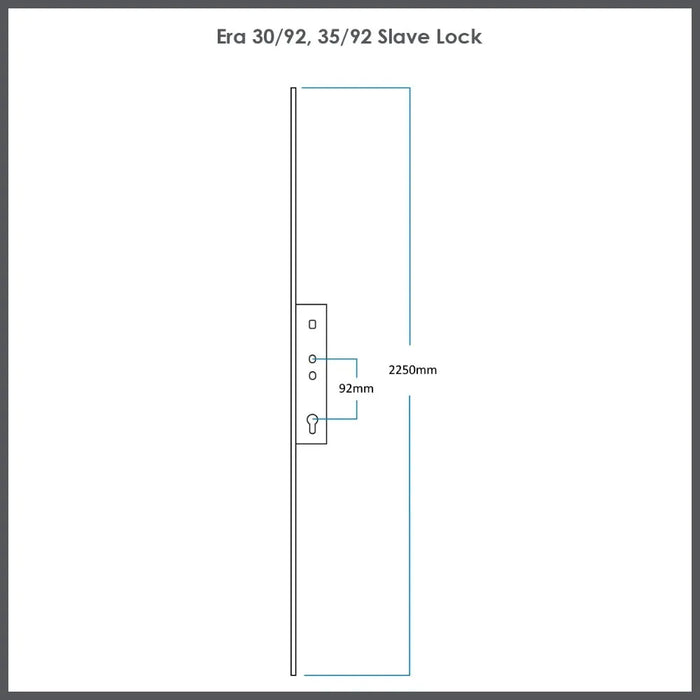 Era 35/92 Slave Lock 16mm Faceplate Silver (Can Be Cut Down To 1410)