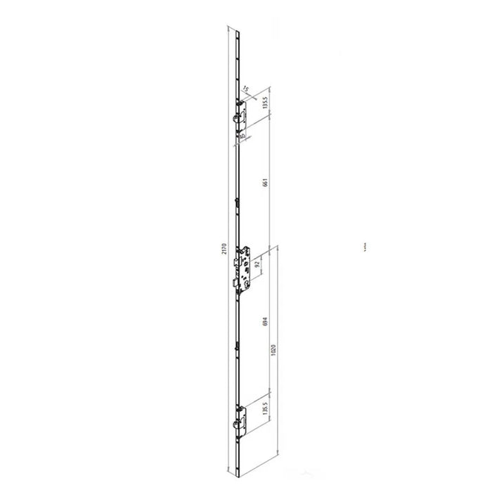 Fuhr 856 Type 3 35mm 2 Hooks 2 Rol Latch & D/B (1490 Between Hooks)