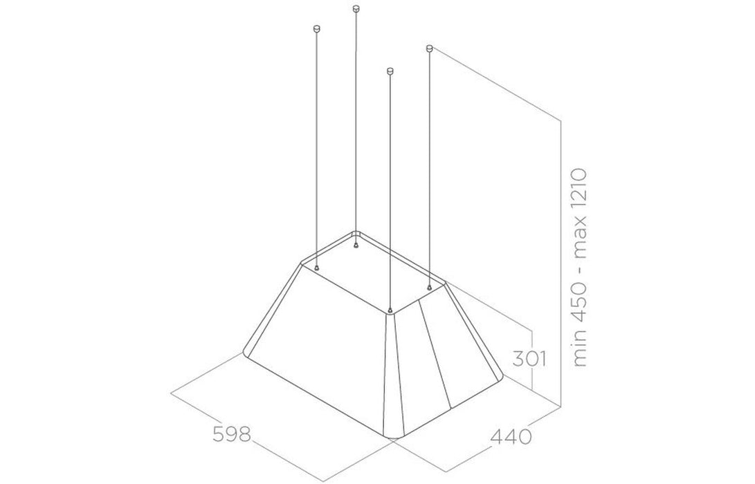 Elica Ikona 60cm Suspended Hood - St/Steel