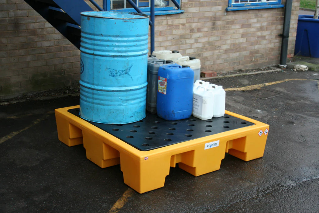 4 Drum Plastic Spill Pallet - PE Grid