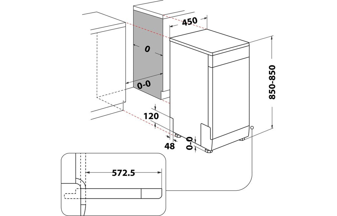Indesit IN2FE10CS90WUK F/S 10 Place Slim Dishwasher - White