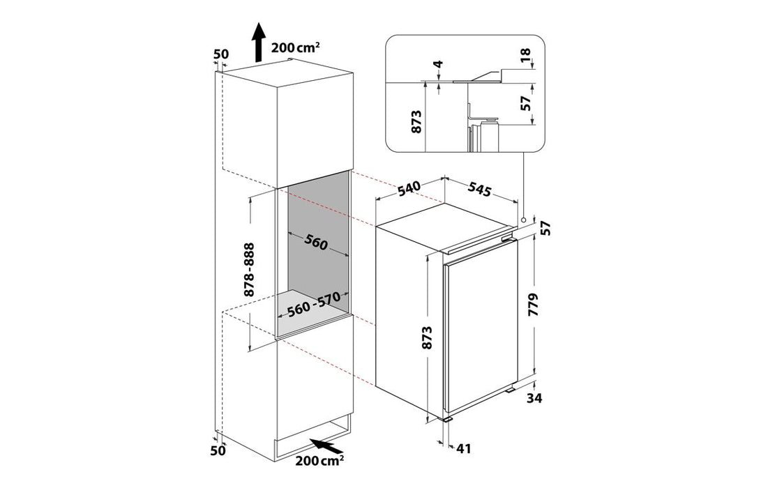 Indesit INS 9012 B/I Larder Fridge