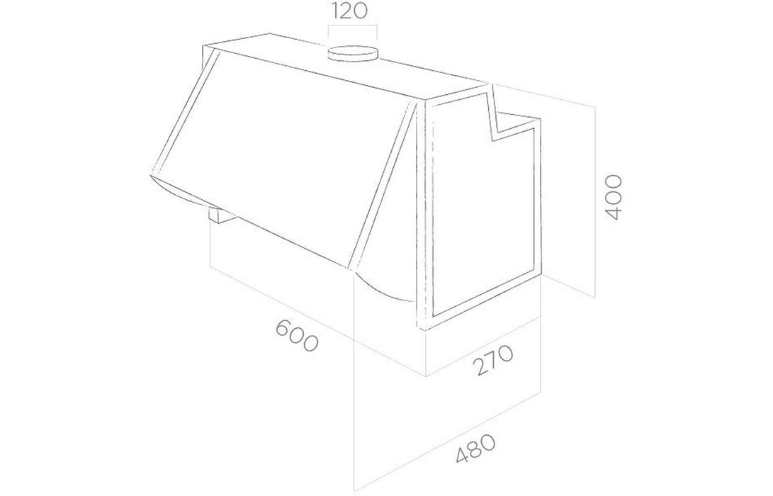 Elica Integrata 60cm Canopy Hood - Grey
