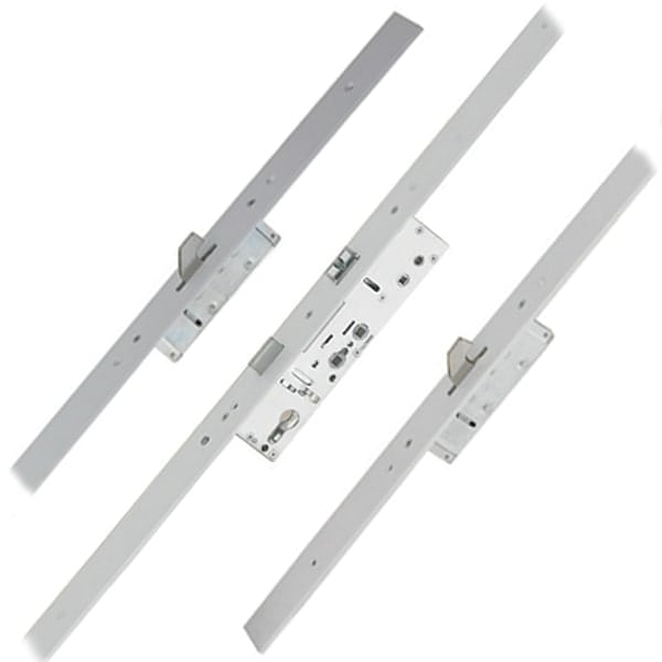 Lockmaster PL85 45mm Split Spindle 2 Hook Latch/Deadbolt Composite Door Lock White Metal