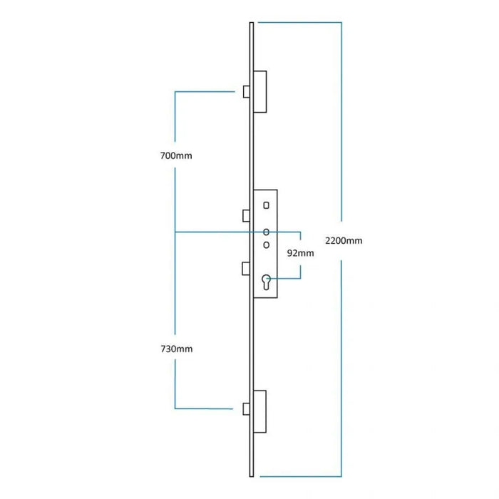 Lockmaster PLS13 2 Hook 2 Roller 35mm 92mm Silver Triklad (Inbound Rollers)