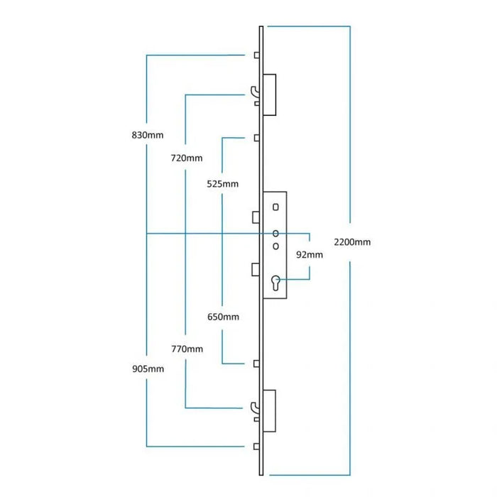 Lockmaster PLS13-2ER 2 Hook 4 Roller 35mm 92mm Silver Triklad