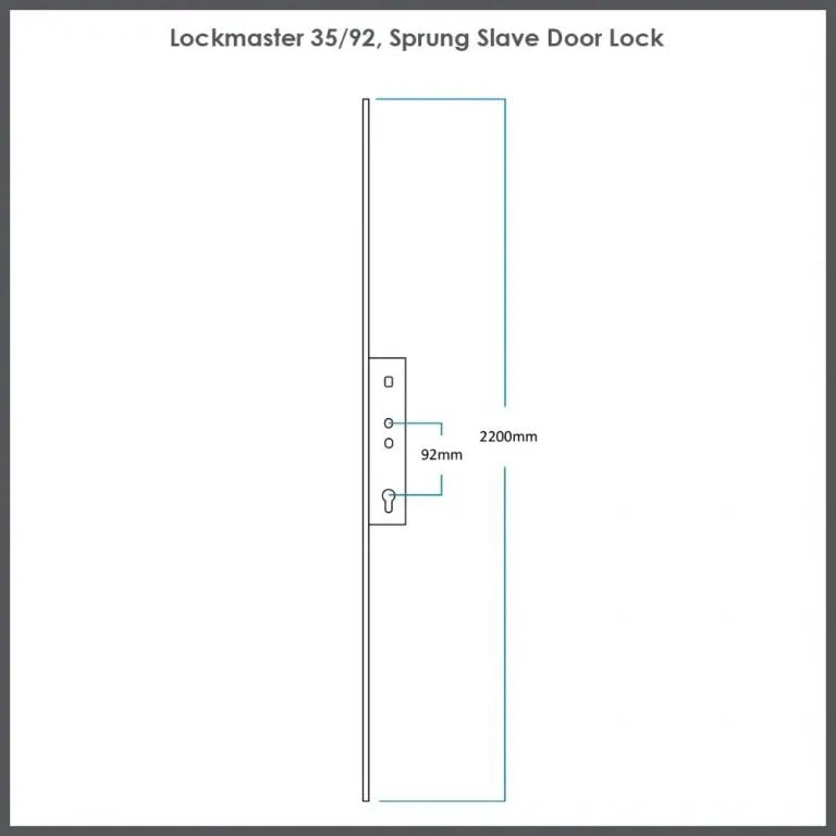 Lockmaster PLS30 Sprung Passive Lock 35mm 92mm Silver