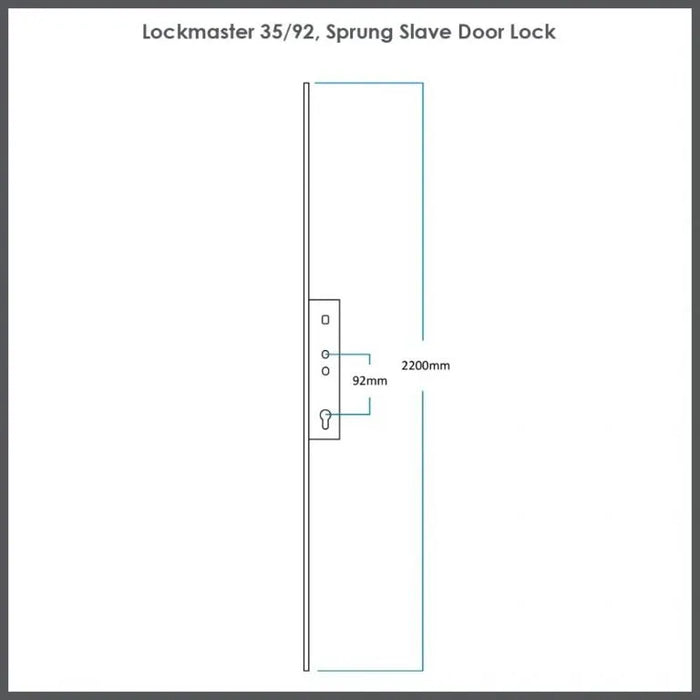 Lockmaster PLS30 Sprung Passive Lock 35mm 92mm Silver