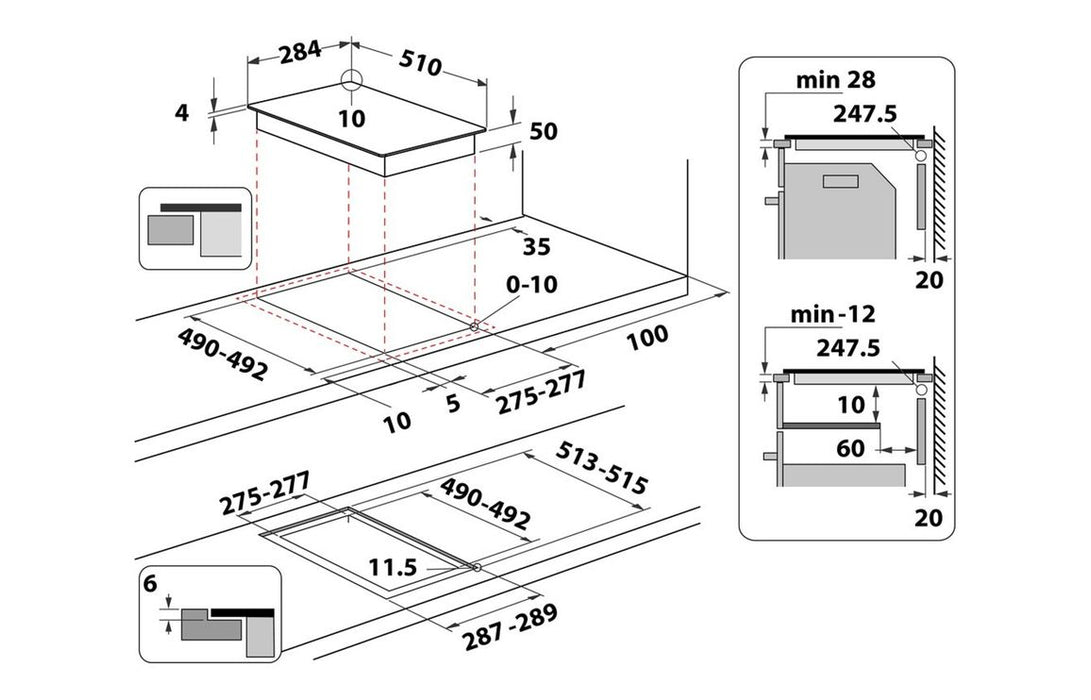 Indesit IS 19Q30 NE 30cm Induction Hob - Black