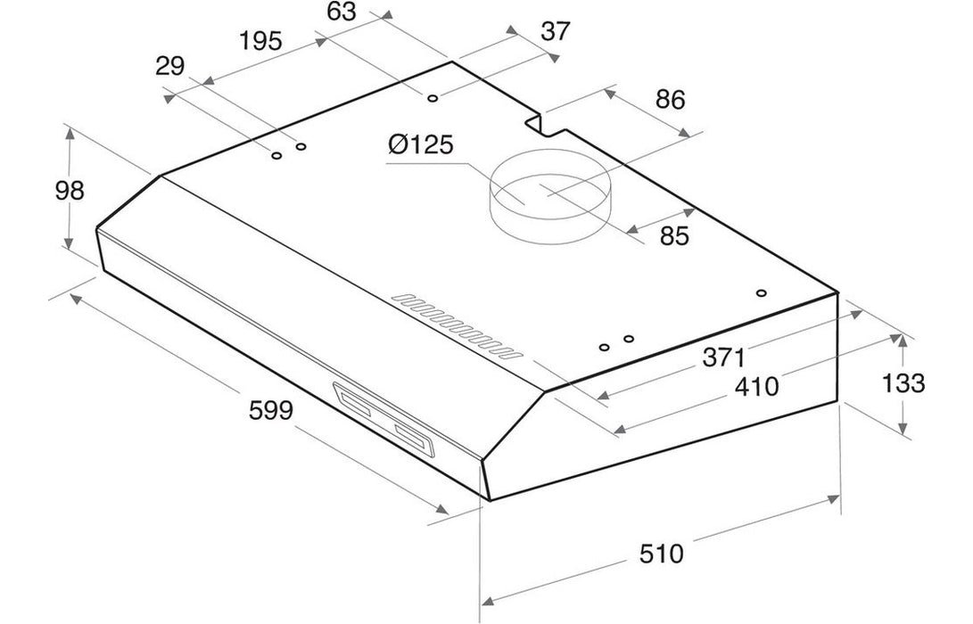 Indesit ISLK 66F LS W 60cm Visor Hood - White