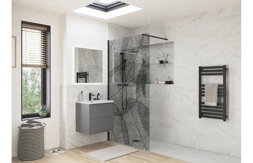 Icorra 1200mm Leaf Design Wetroom Panel - Black