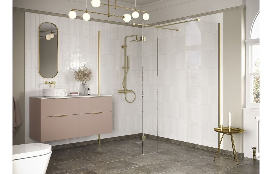 Icorra Optional 300mm Wetroom Splash Panel - Brushed Brass