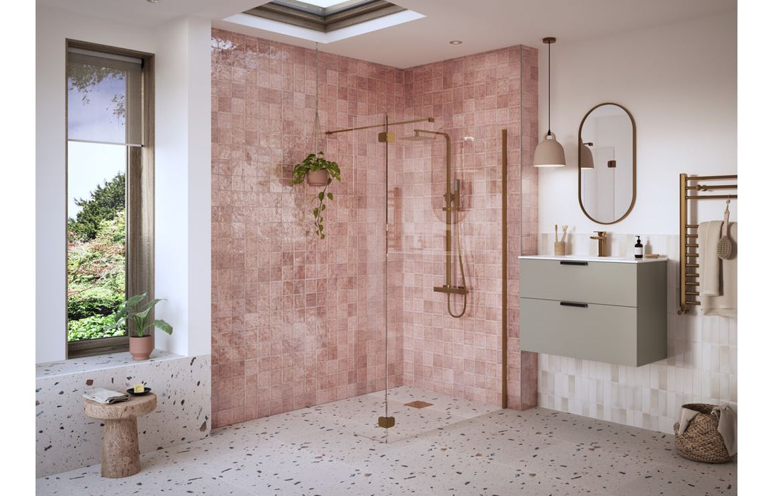 Icorra Optional 300mm Wetroom Splash Panel - Brushed Bronze