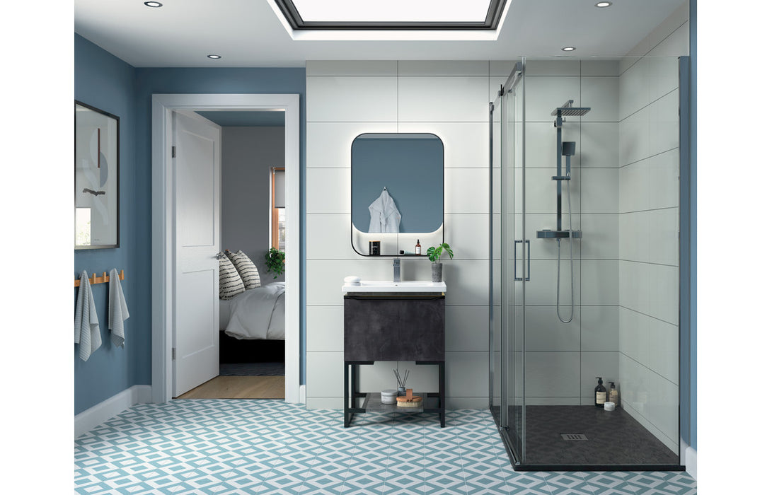 Icorra Semi-Framed Sliding Door - Chrome